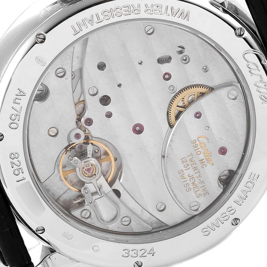 Cartier: Rotonde Herrenuhr mit 18 Karat Weißgold und Silber Zifferblatt W1556202 im Angebot 3