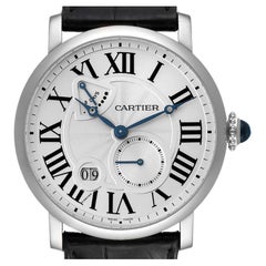 Cartier Rotonde 18k White Gold Silver Dial Mens Watch W1556202