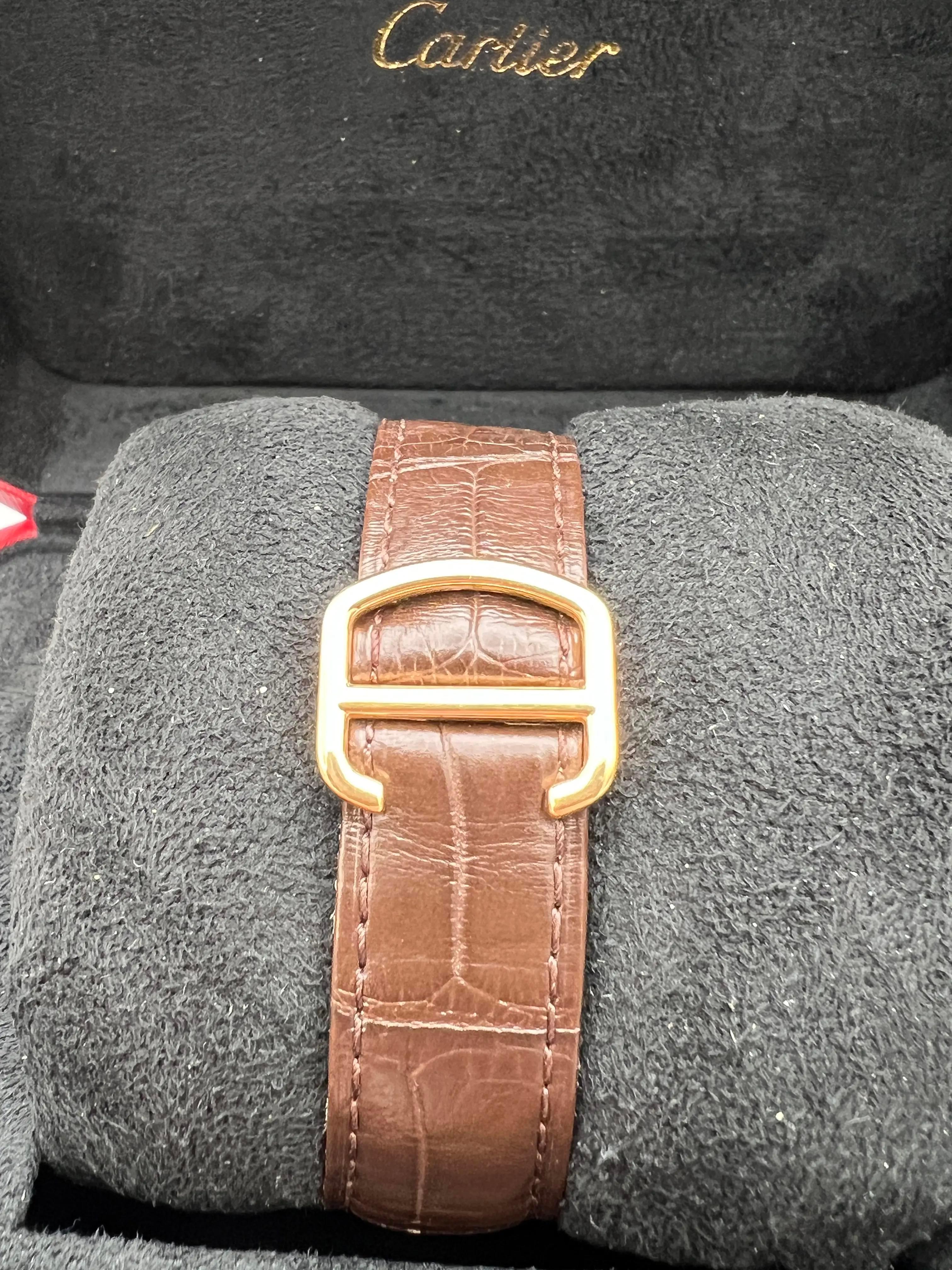 Cartier Rotonde 42mm 18K Rose Gold Silver Dial Manual Wind Watch W1556203 Box For Sale 6