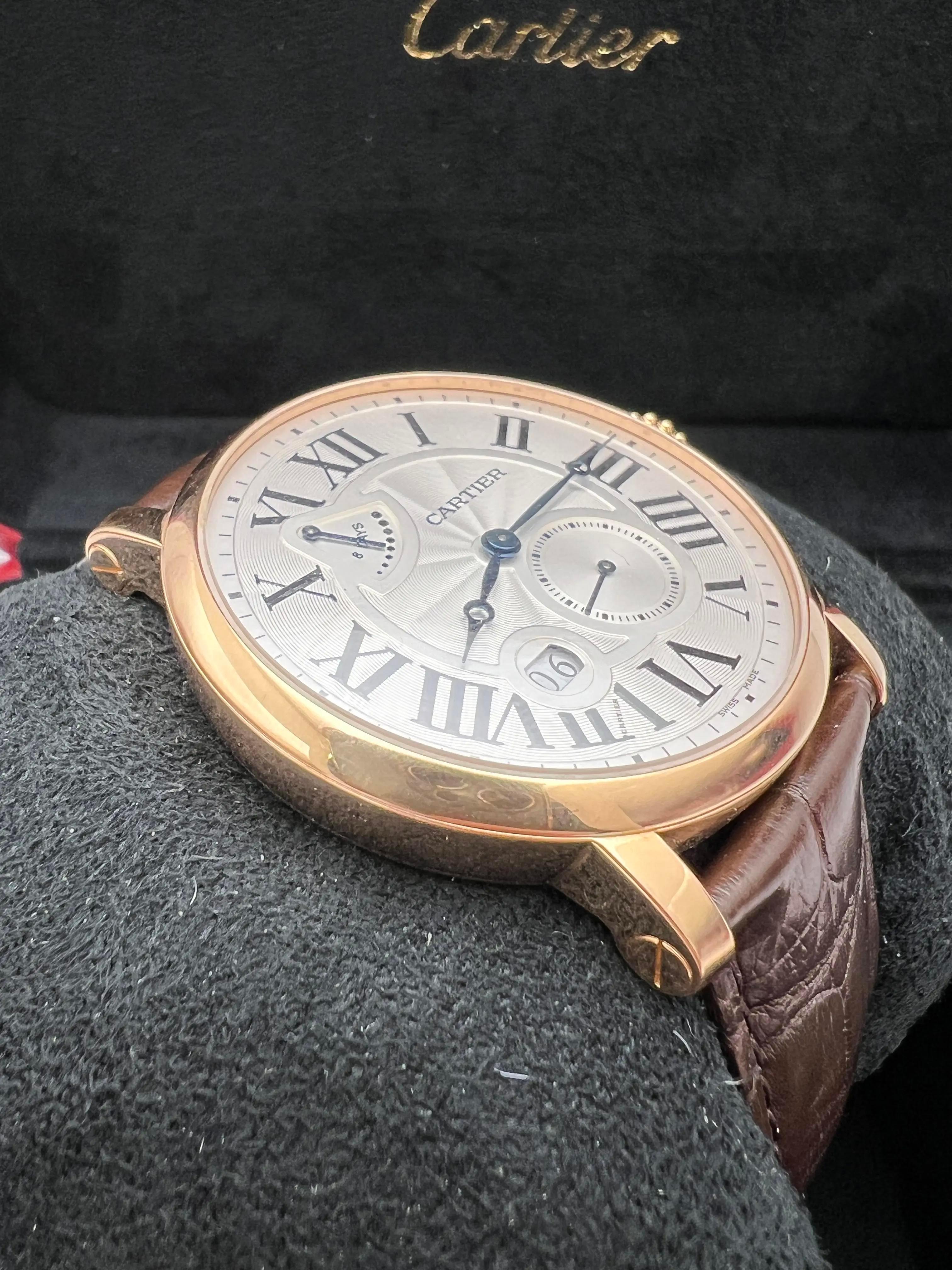 Cartier Rotonde 42mm 18K Rose Gold Silver Dial Manual Wind Watch W1556203 Box For Sale 2