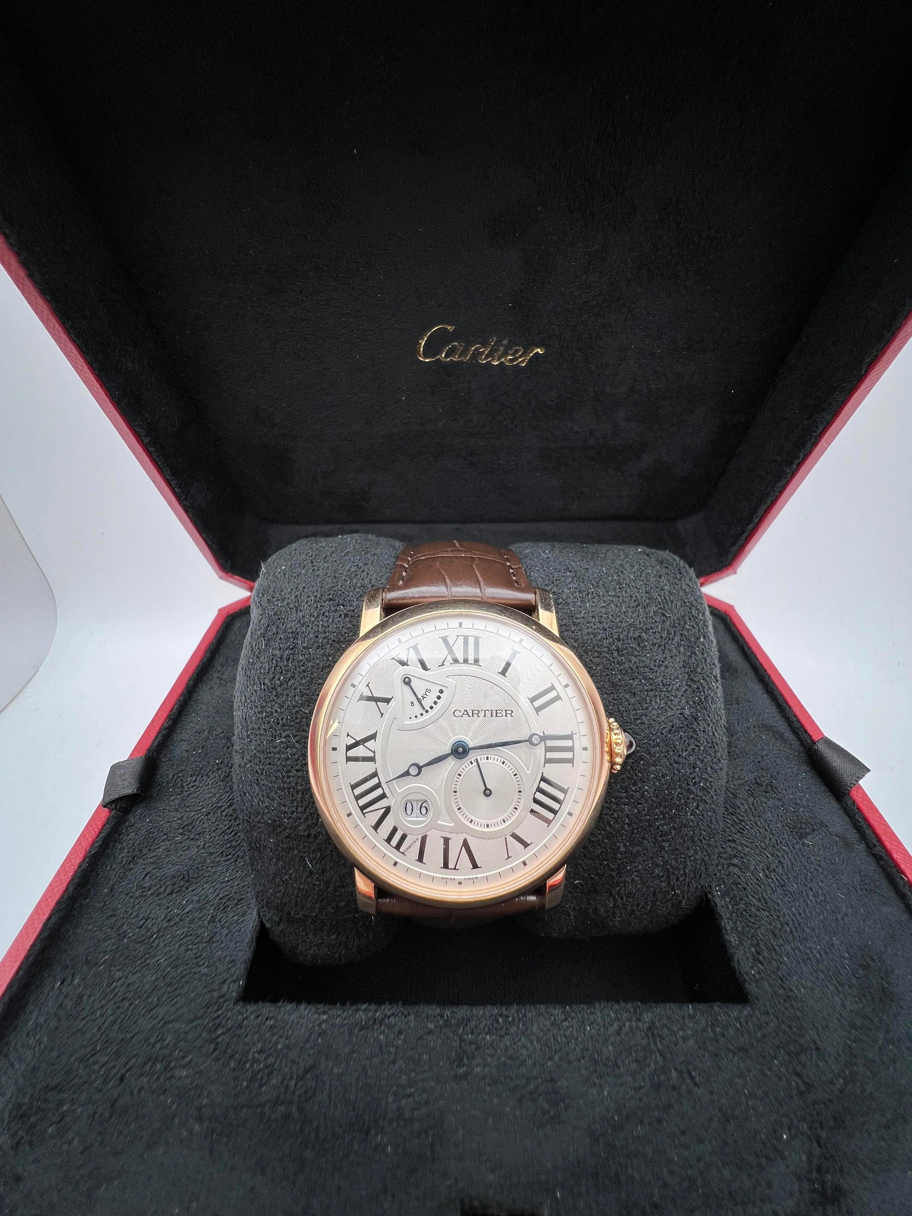 Cartier Rotonde 42mm 18K Rose Gold Silver Dial Manual Wind Watch W1556203 Box For Sale 4