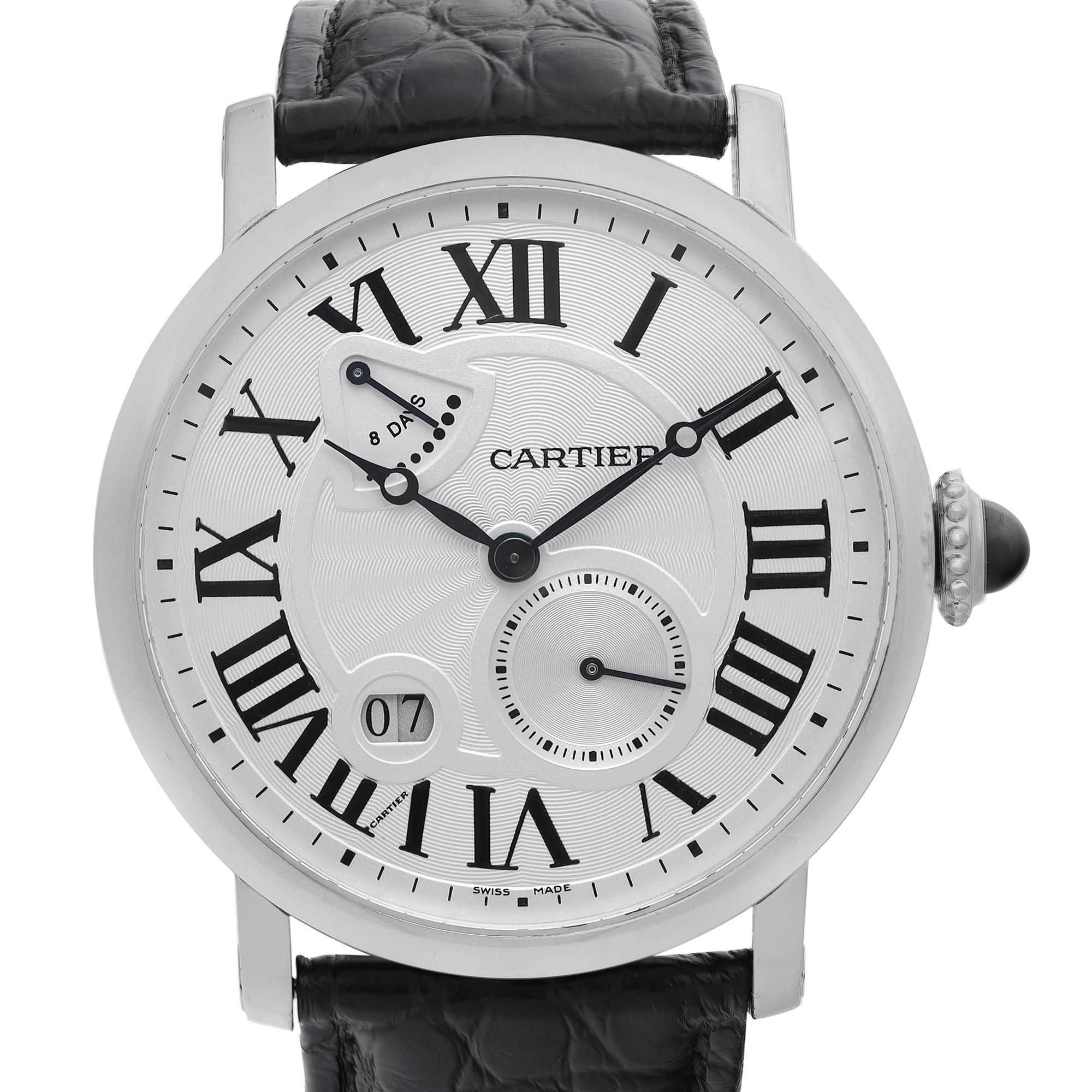 Ausgezeichneter Zustand, Abnutzungsspuren am Lederband. Der Originalkarton ist dabei, aber die Papiere sind nicht dabei. Kürzlich gewartet. Mit 2 Jahren Chronostore-Garantie

Marke: Cartier  Typ: Armbanduhr  Abteilung: Männer  Modellnummer: W1556202