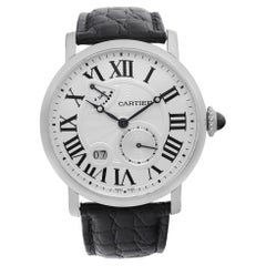 Cartier Rotonde 18k White Gold Silver Dial Hand Wind Mens Watch W1556202