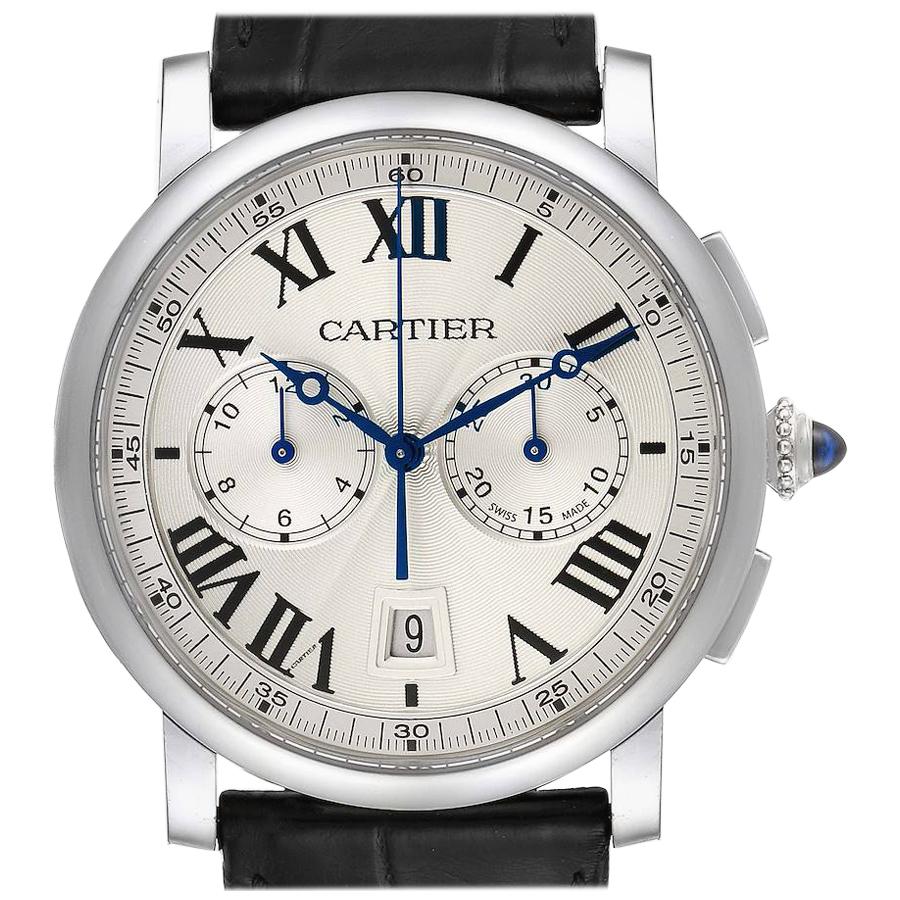 Cartier Rotonde Chronograph Steel Men's Watch WSRO0002 Box Papers For Sale