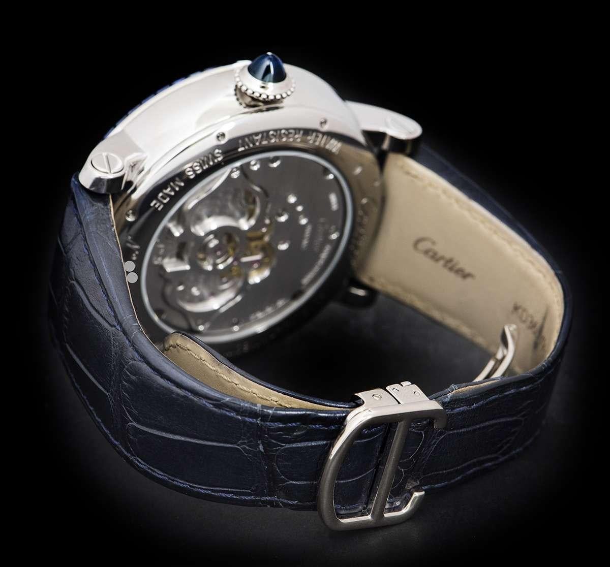 Cartier Rotonde De Cartier Astroregulateur White Gold Sapphire Set Wristwatch 4