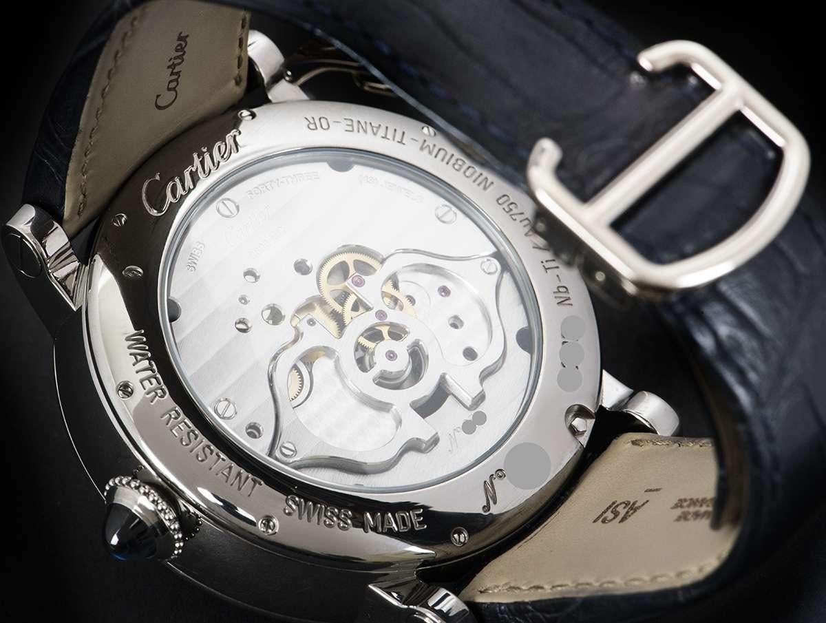 Cartier Rotonde De Cartier Astroregulateur White Gold Sapphire Set Wristwatch 5