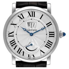 Cartier Rotonde Power Reserve Stainless Steel Mens Watch W1556369 Box Papers