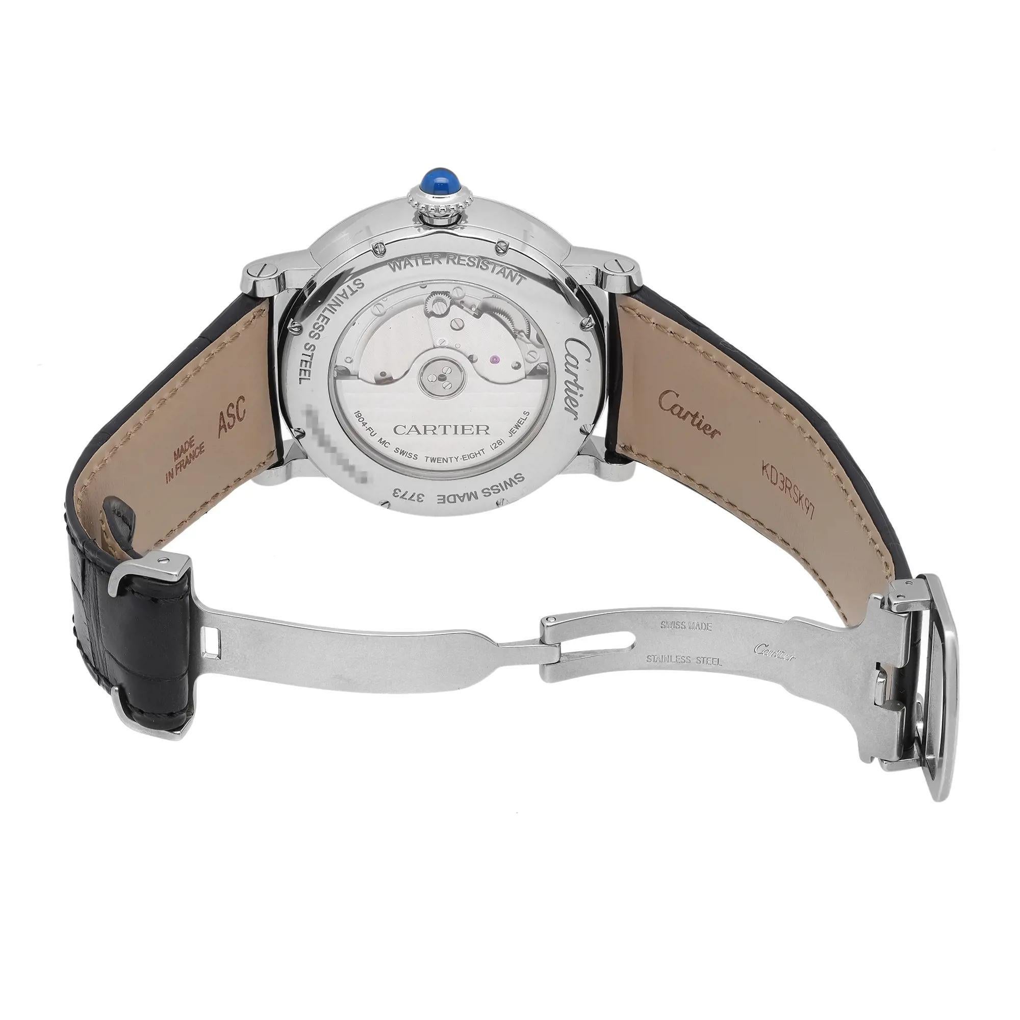 Cartier Rotonde Retrograde 42mm steel Silver Dial Automatic Men Watch W1556368 1