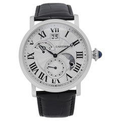 Cartier Rotonde Retrograde 42mm acciaio Quadrante Silver Orologio Automatico Uomo W1556368