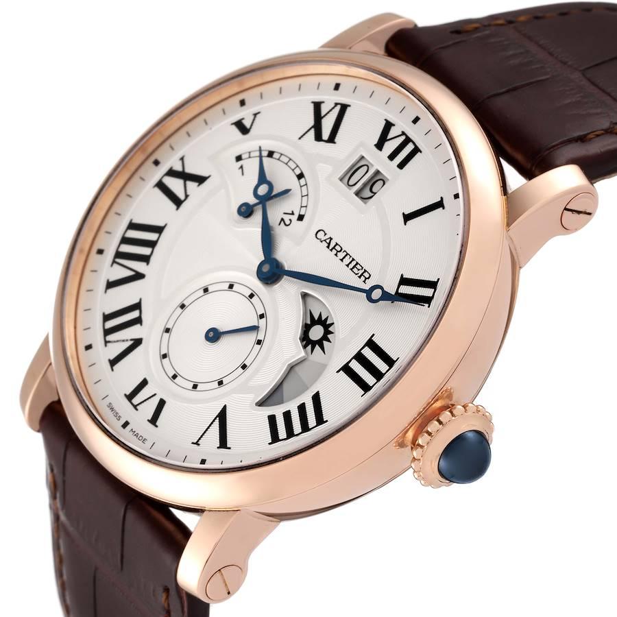  Cartier Rotonde rétrograde GMT Time Zone Montre en or rose W1556240 Boîte Card Pour hommes 