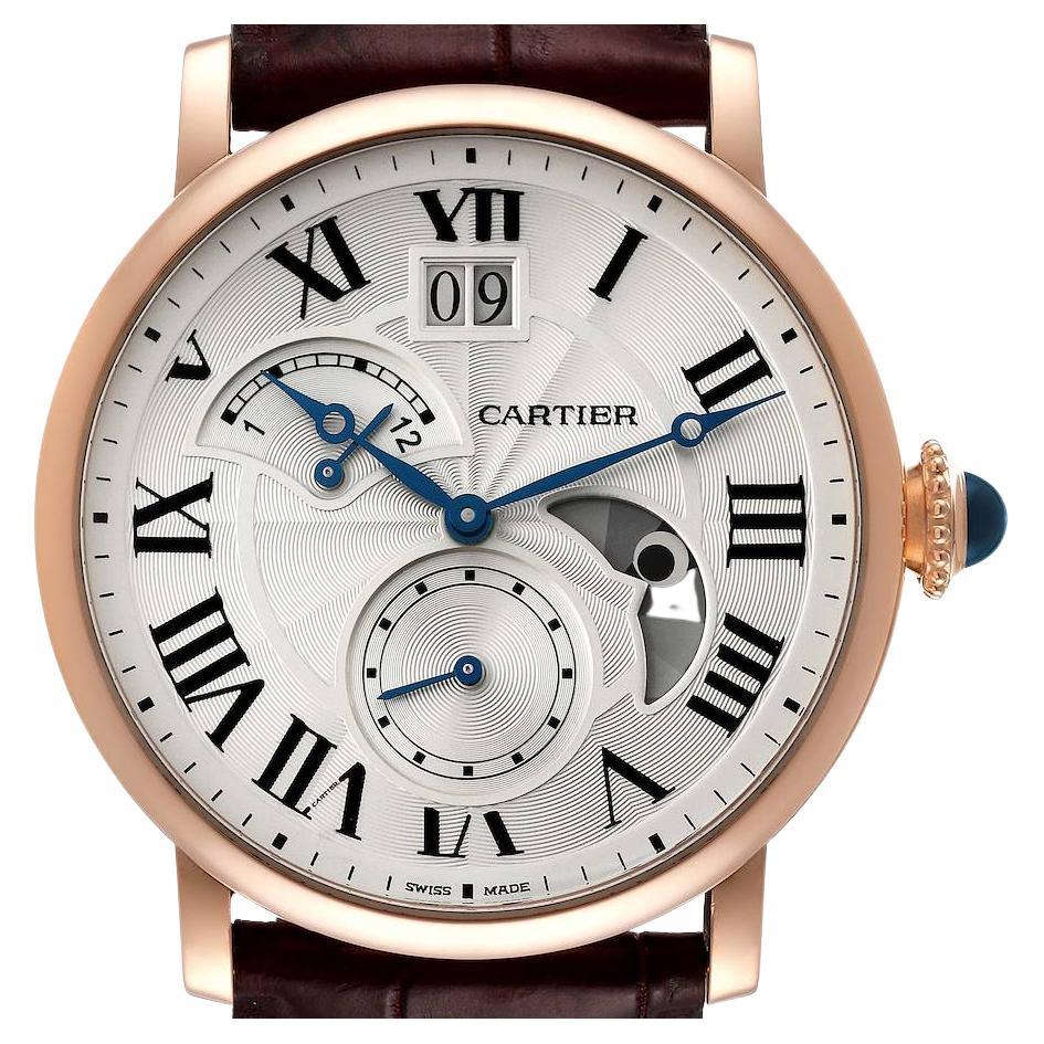 Cartier Rotonde Retrograde GMT Time Zone Rose Gold Watch W1556240 Box ...