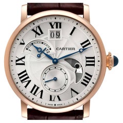 Cartier Rotonde Retrograde GMT Time Zone Rose Gold Watch W1556240 Box Papers