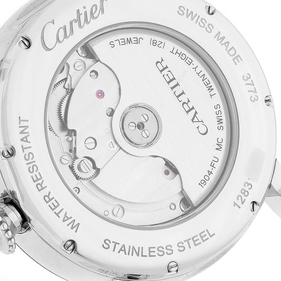 Men's Cartier Rotonde Retrograde GMT Time Zone Steel Mens Watch W1556368 Box Papers