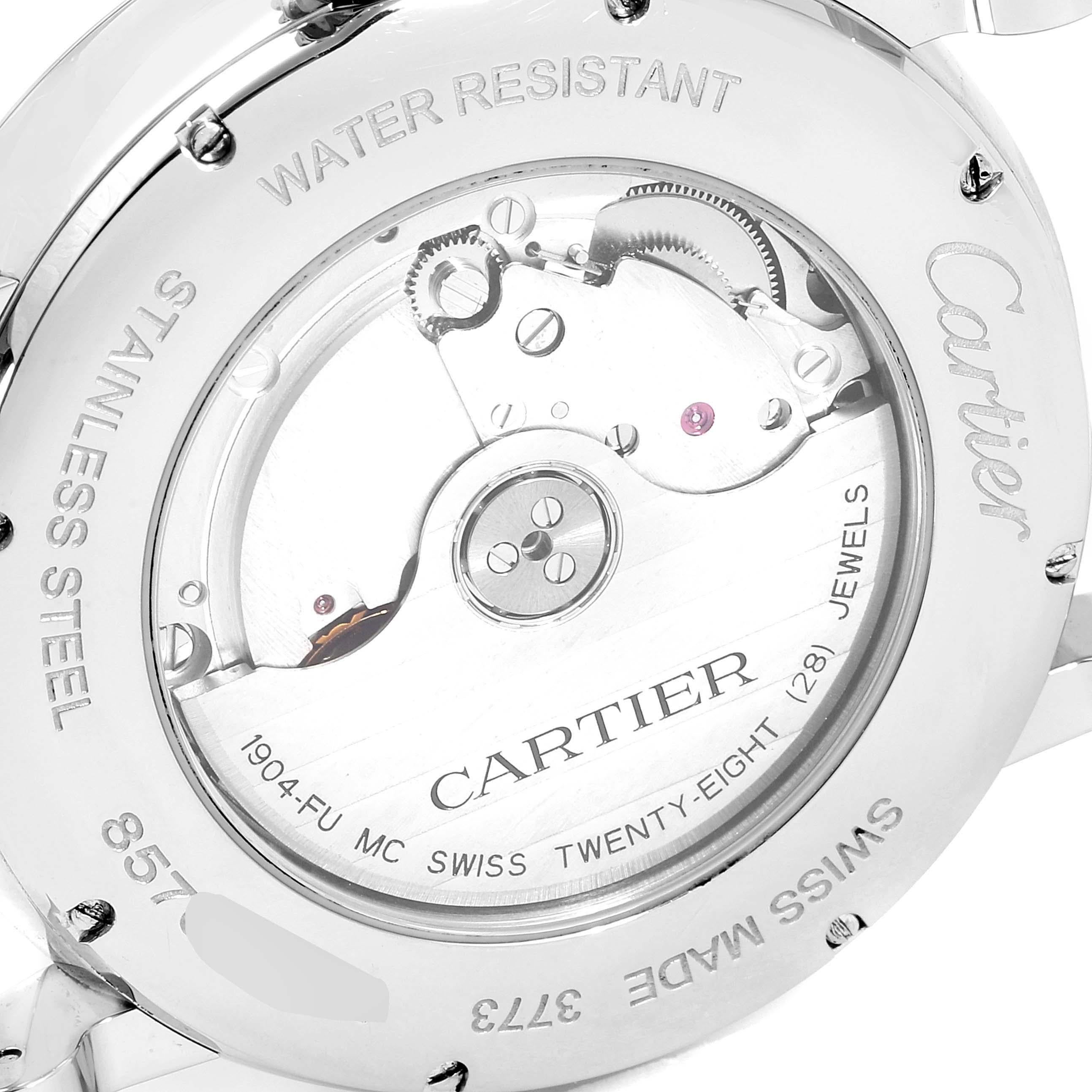 Cartier Rotonde Retrograde GMT Time Zone Steel Men's Watch W1556368 2