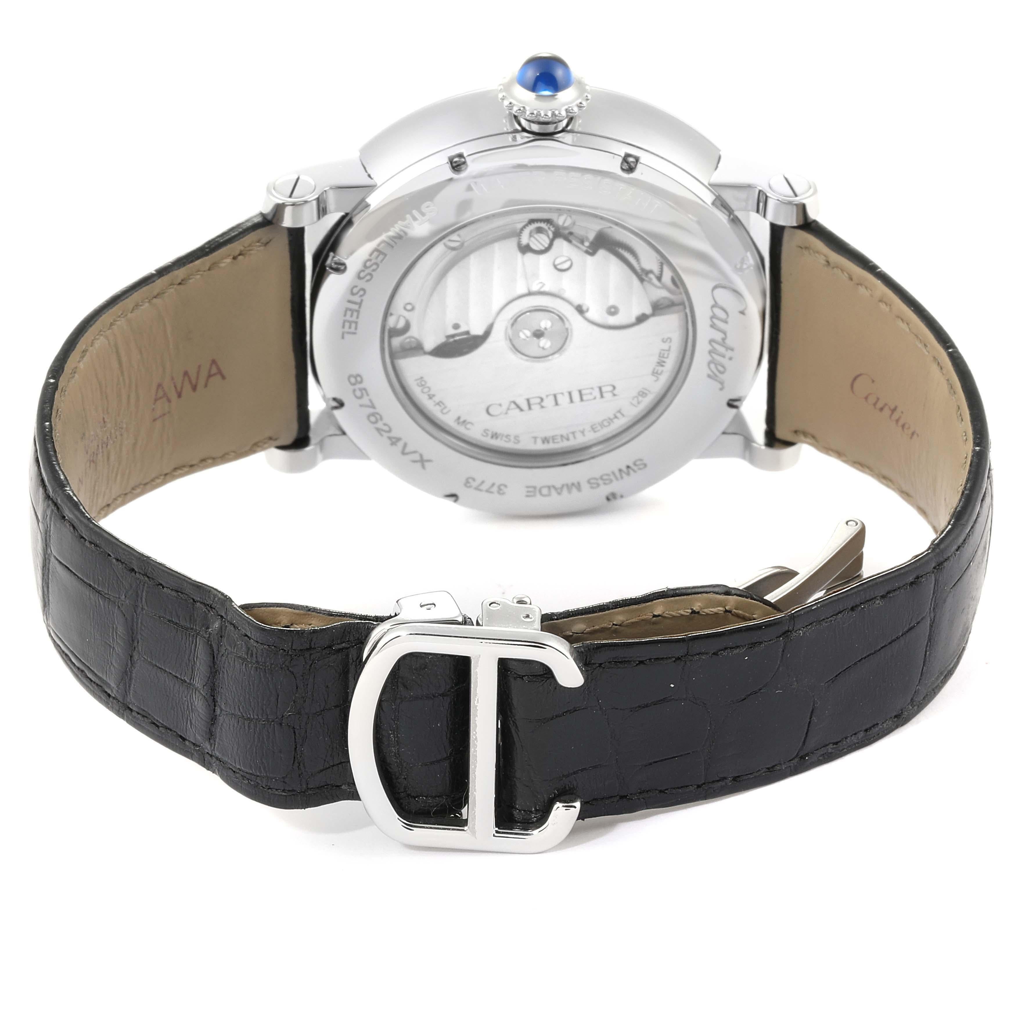 Cartier Rotonde Retrograde GMT Time Zone Steel Men's Watch W1556368 3