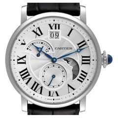 Cartier Rotonde Retrograde GMT Time Zone Steel Mens Watch W1556368