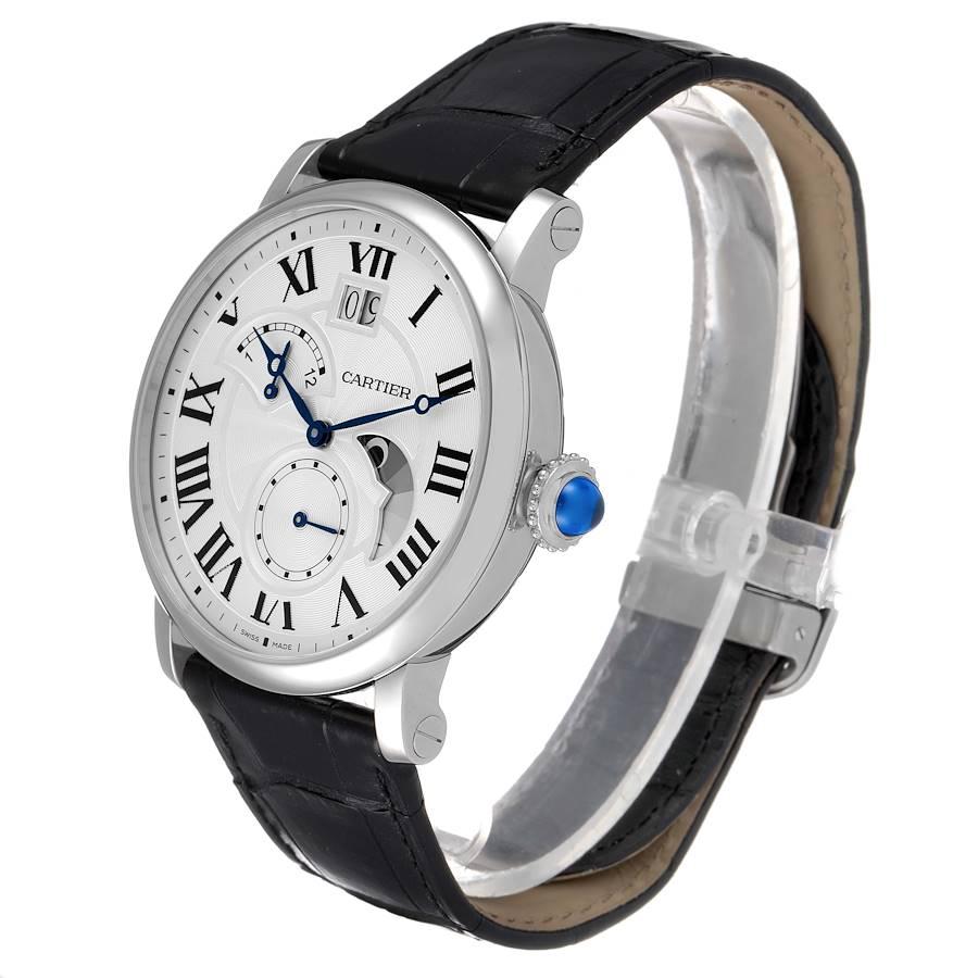 Cartier Rotonde Retrograde GMT Time Zone Steel Mens Watch W1556368 Unworn In Excellent Condition For Sale In Atlanta, GA