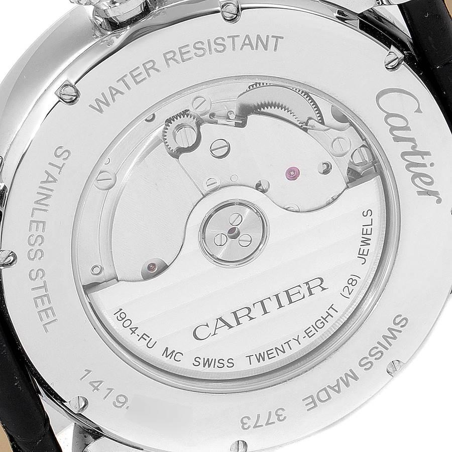 Men's Cartier Rotonde Retrograde GMT Time Zone Steel Mens Watch W1556368 Unworn For Sale