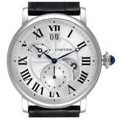 Cartier Rotonde Retrograde GMT Time Zone Steel Mens Watch W1556368 Unworn