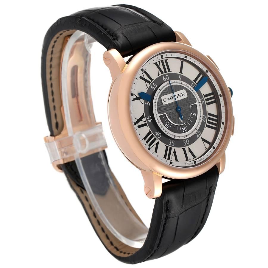 Cartier Rotonde Rose Gold Slate Dial Mens Watch W1555951 In Excellent Condition For Sale In Atlanta, GA