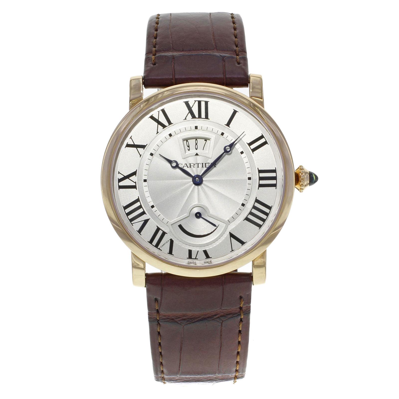 Cartier Rotonde Silver Dial 18K Rose Gold Hand Wind Mens Watch W1556252 New B/P