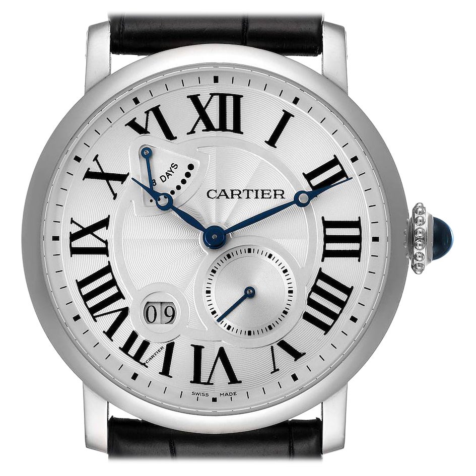 Cartier Rotonde Herrenuhr mit silbernem Zifferblatt aus Weißgold W1556202 Box Papiere