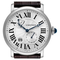 Cartier Rotonde Silber Zifferblatt Weißgold Herrenuhr W1556202