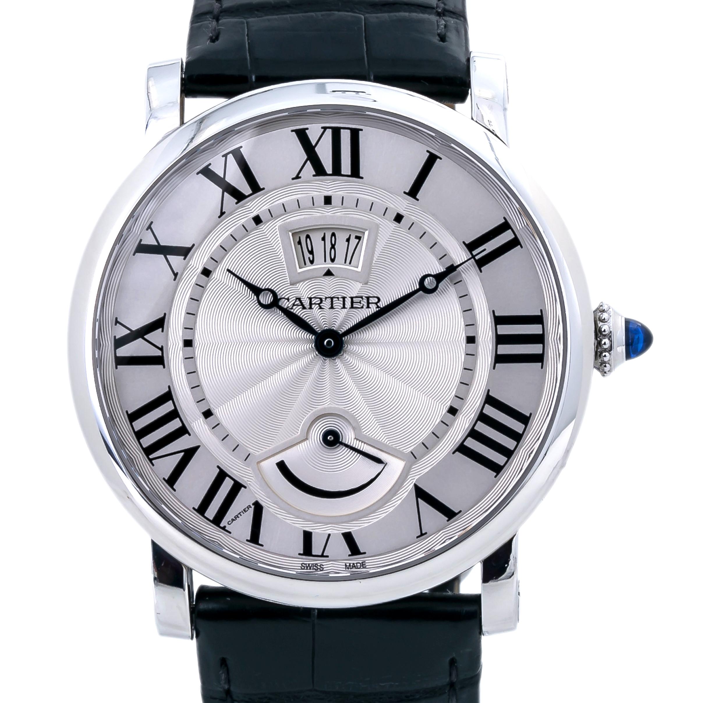 Cartier Rotonde W1556369 Manual Wind Stainless Leather Men's Watch 40MM 