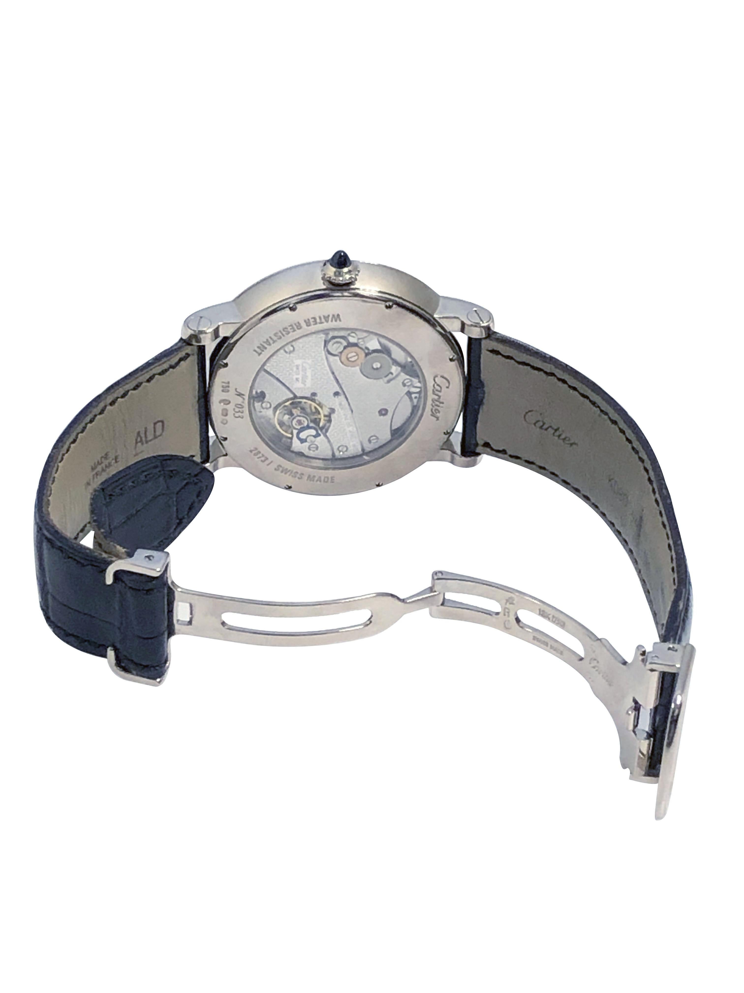 Cartier Rotondo De Cartier Day Night White Gold Large Wrist Watch For Sale 1