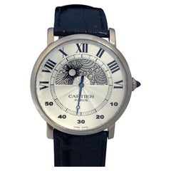 Cartier Rotondo De Cartier Day Night White Gold Large Wrist Watch