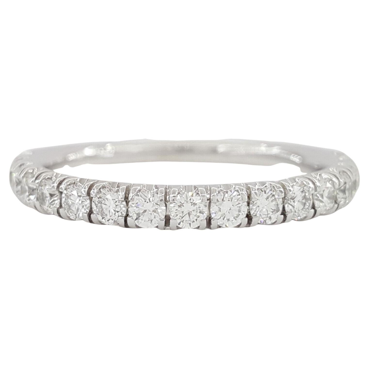 Modern Cartier Round Brilliant Cut Diamond Band Platinum Ring For Sale