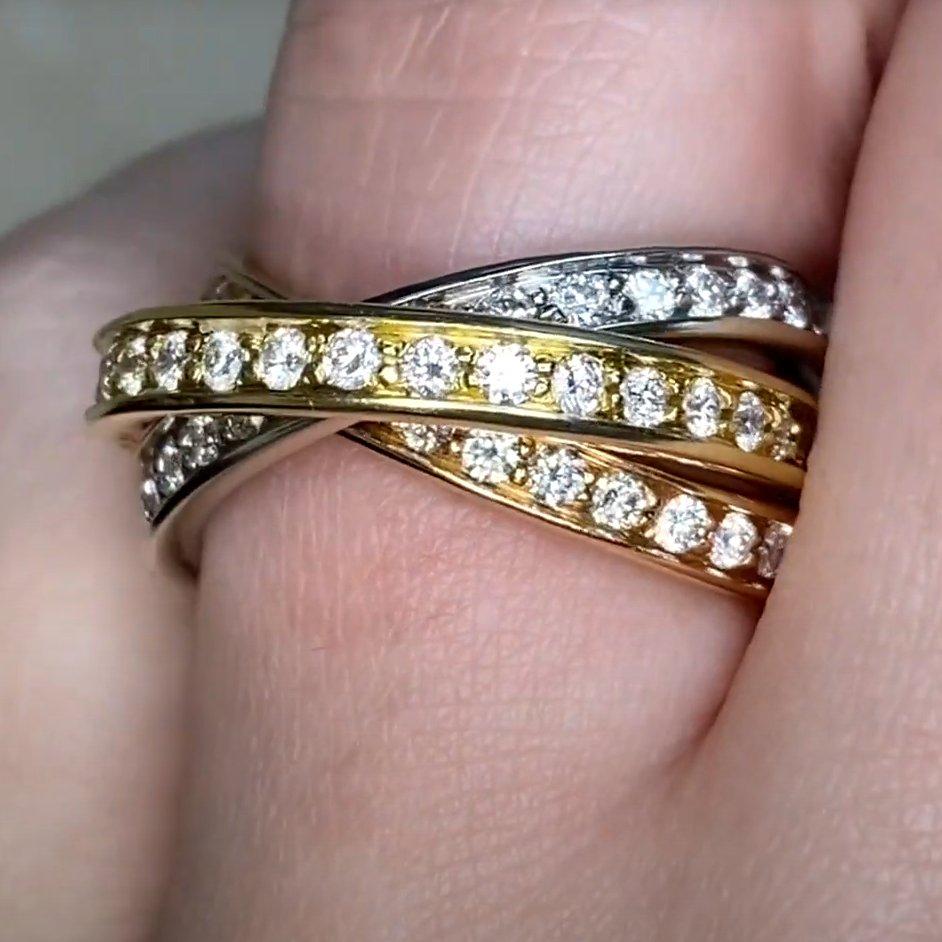 Anello a fascia con diamante rotondo taglio brillante di Cartier (circa 1,9 carati), oro giallo in vendita 1