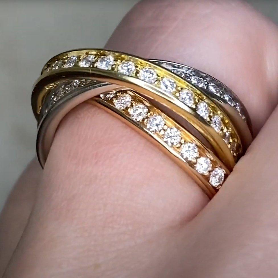 Cartier Round Brilliant Cut Diamond Band Ring (Approx. 1.9-Carats), Yellow Gold For Sale 1