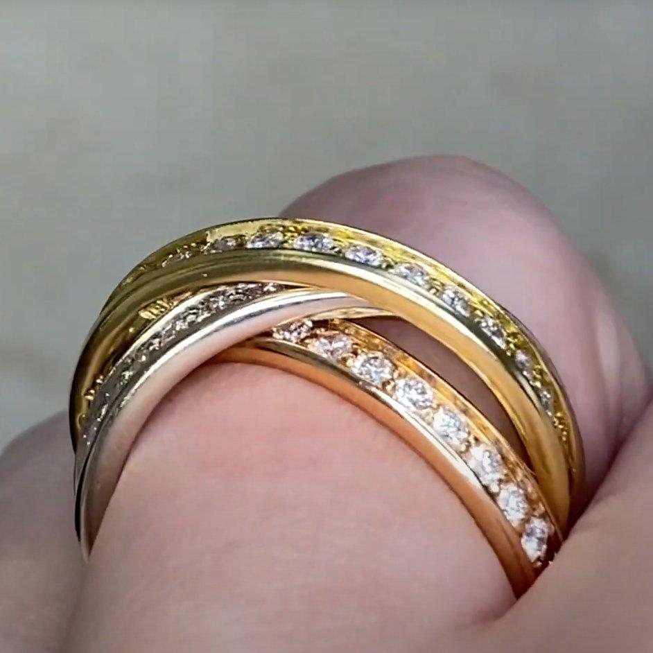 Donna Anello a fascia con diamante rotondo taglio brillante di Cartier (circa 1,9 carati), oro giallo in vendita
