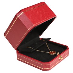Cartier Round Brilliant Cut Diamond & Cornelian Necklace, 18k Yellow Gold