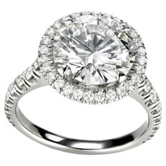 CARTIER Round Brilliant Cut Diamond Engagement Ring