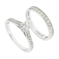Cartier Round Brilliant Cut Diamond Solitaire 1895 Bridal Set 0.31ct D/VVS2