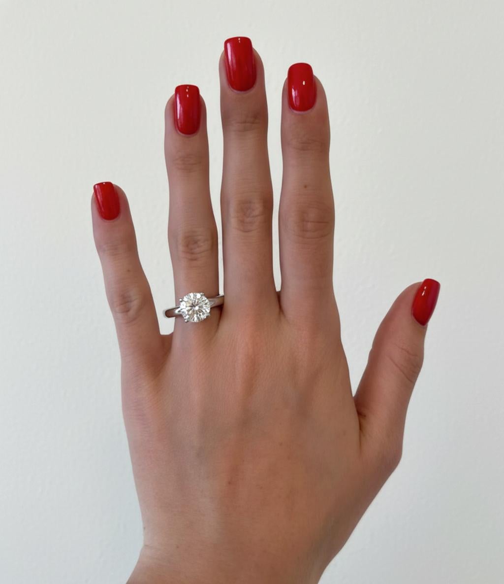 Taille ronde Bague de fiançailles en platine avec diamants ronds et brillants de Cartier en vente