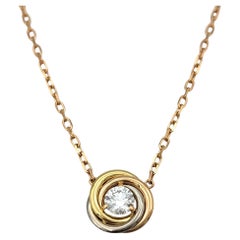 Cartier Round Brilliant Diamond Trinity Pendant Necklace Tri-Color 18 Karat Gold