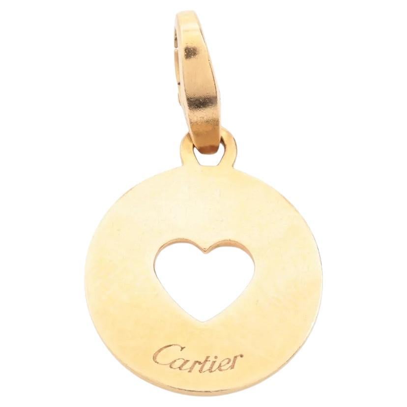 Cartier Round Open Heart Charm Pendant Gold