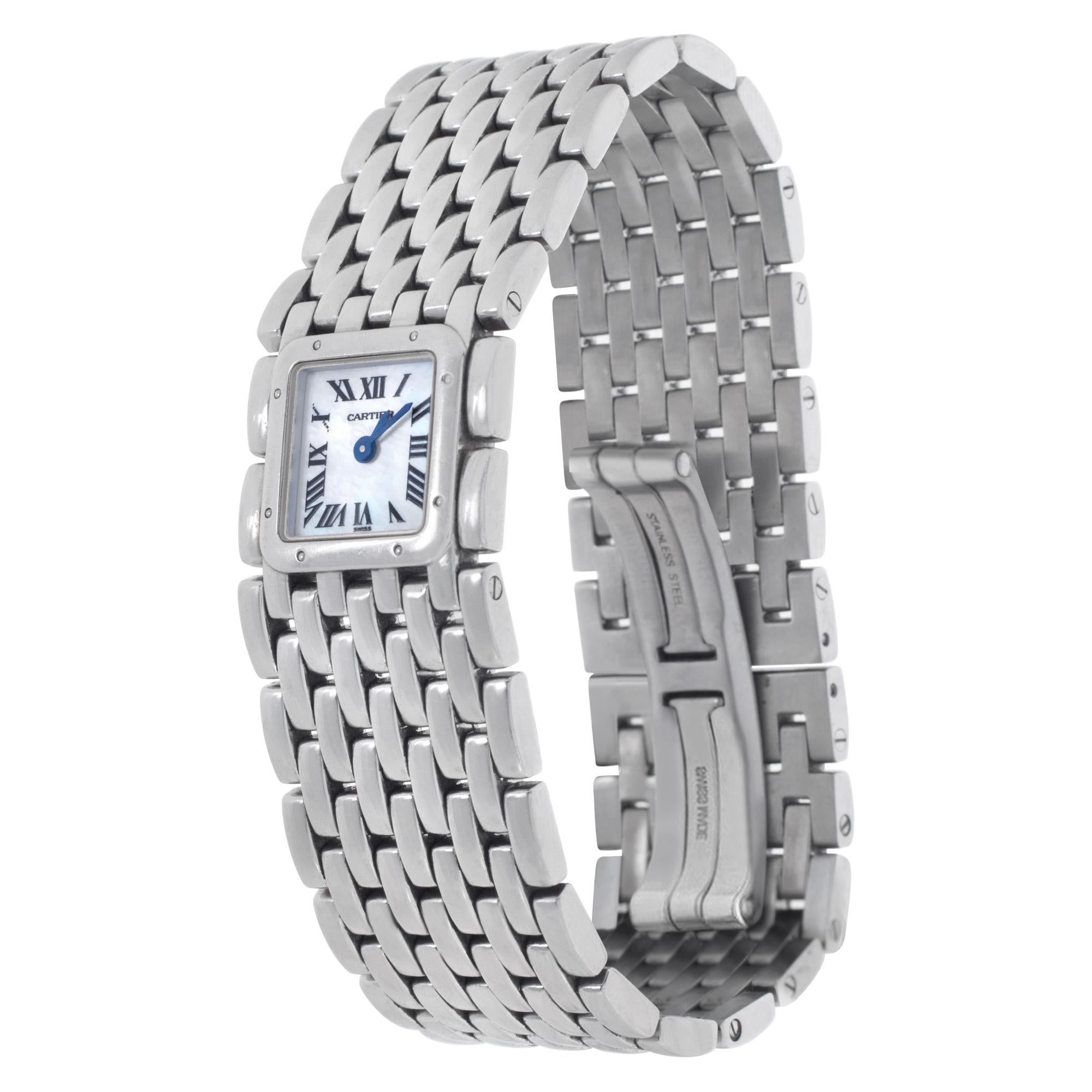 Cartier Ruban in stainless steel. Quartz. 21.5 mm case size. Ref W61001t9 Fine Pre-owned Cartier Watch.

Certified preowned Classic Cartier Ruban W61001t9 watch is made out of Stainless steel on a Stainless Steel bracelet with a Stainless Steel