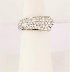 Cartier Ruban Diamond White Gold Ring Size 7