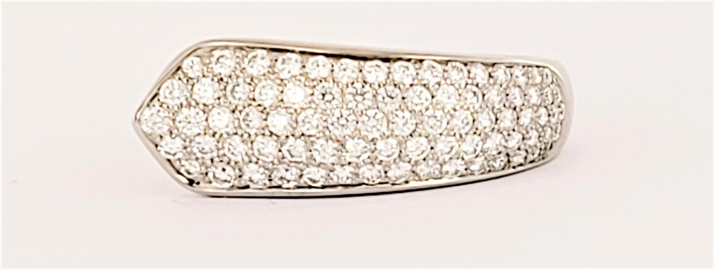 Cartier Ruban Diamond White Gold Ring Size 7 In Excellent Condition For Sale In New York, NY