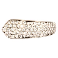 Cartier Ruban Diamond White Gold Ring Size 7