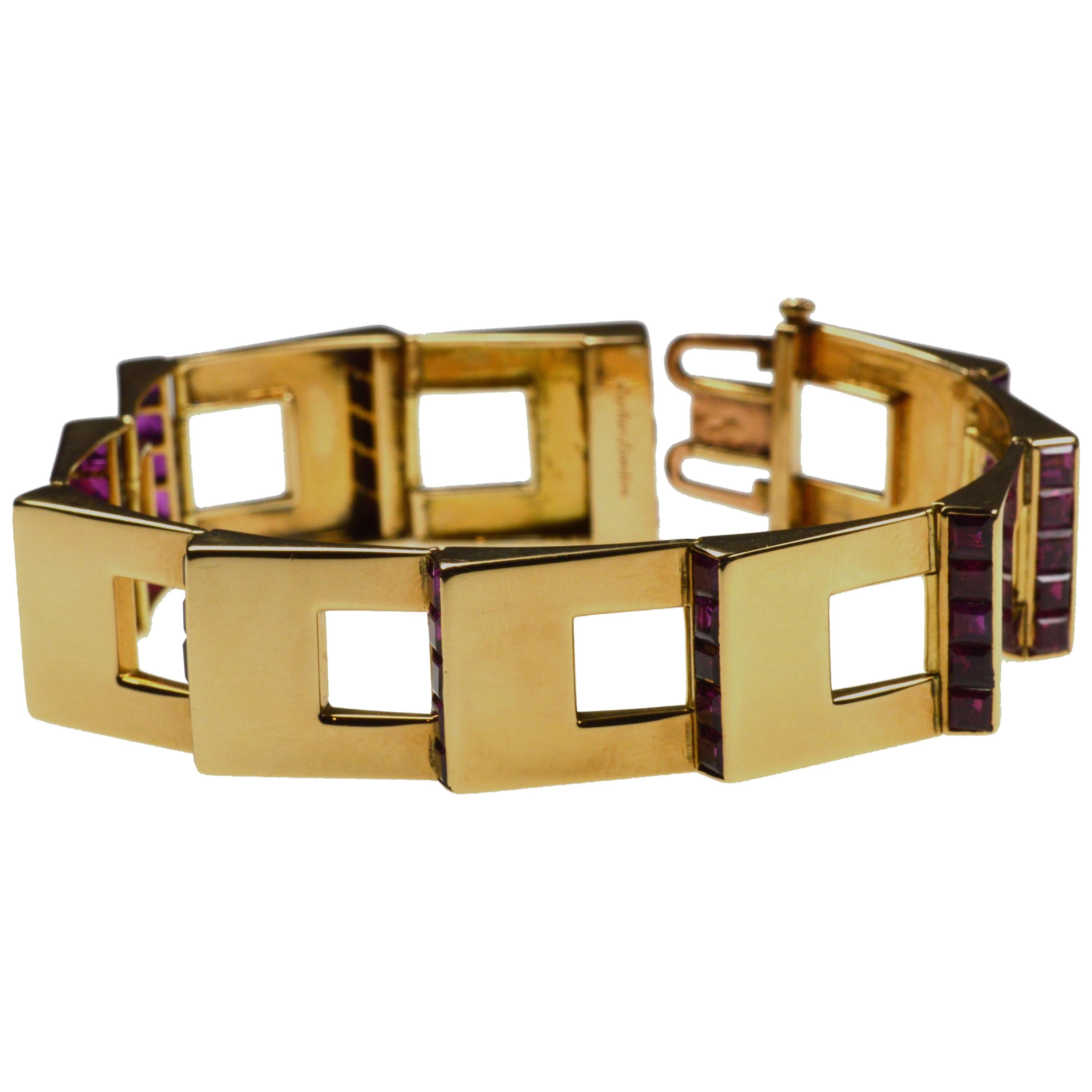 Cartier Rubin Gold Bracelet For Sale