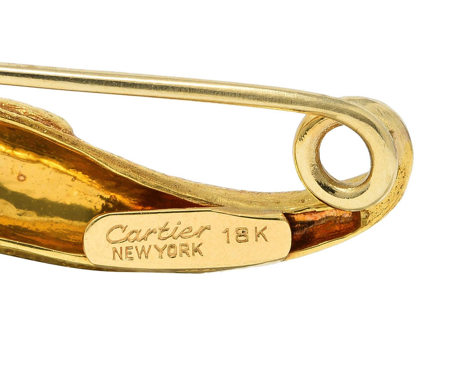 Cartier, broche vintage fantaisiste Gazelle en or jaune 18 carats et rubis Excellent état - En vente à Philadelphia, PA