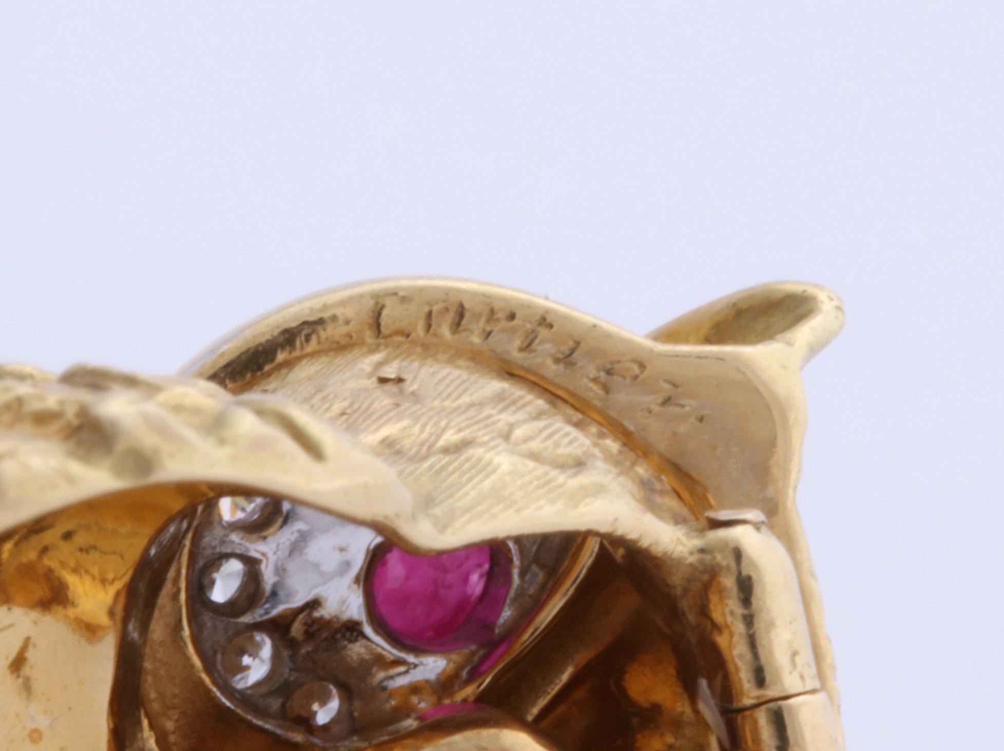 Cartier Ruby and Diamond Owl Brooch 3