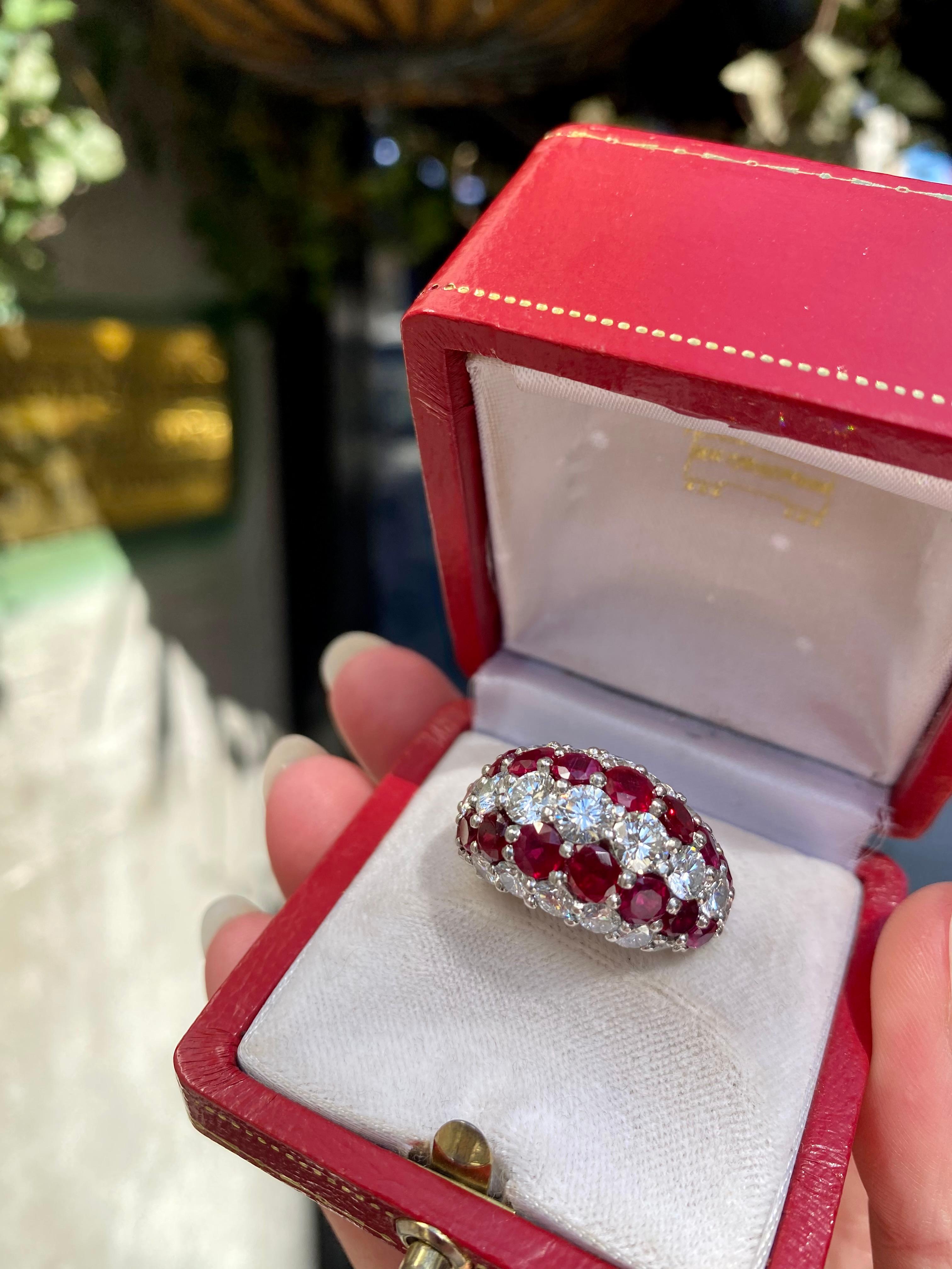 Cartier Ruby and Diamond Ring, circa 1950 In Good Condition For Sale In London, GB