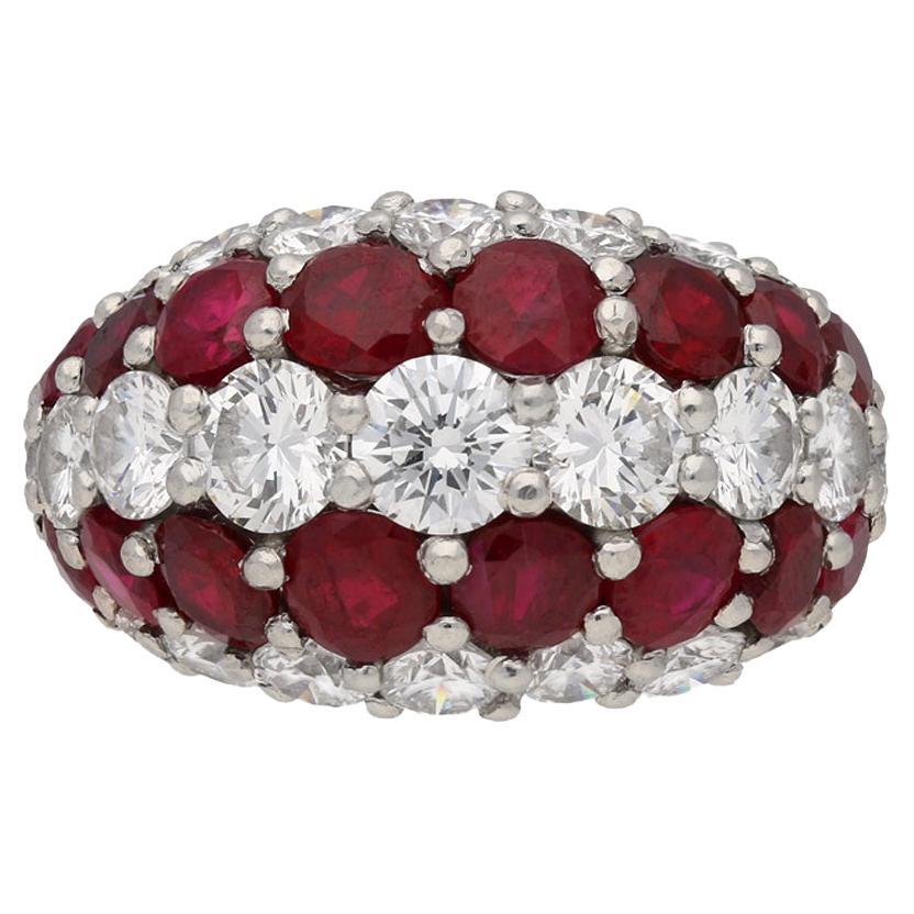 Cartier Ruby and Diamond Ring, circa 1950 For Sale