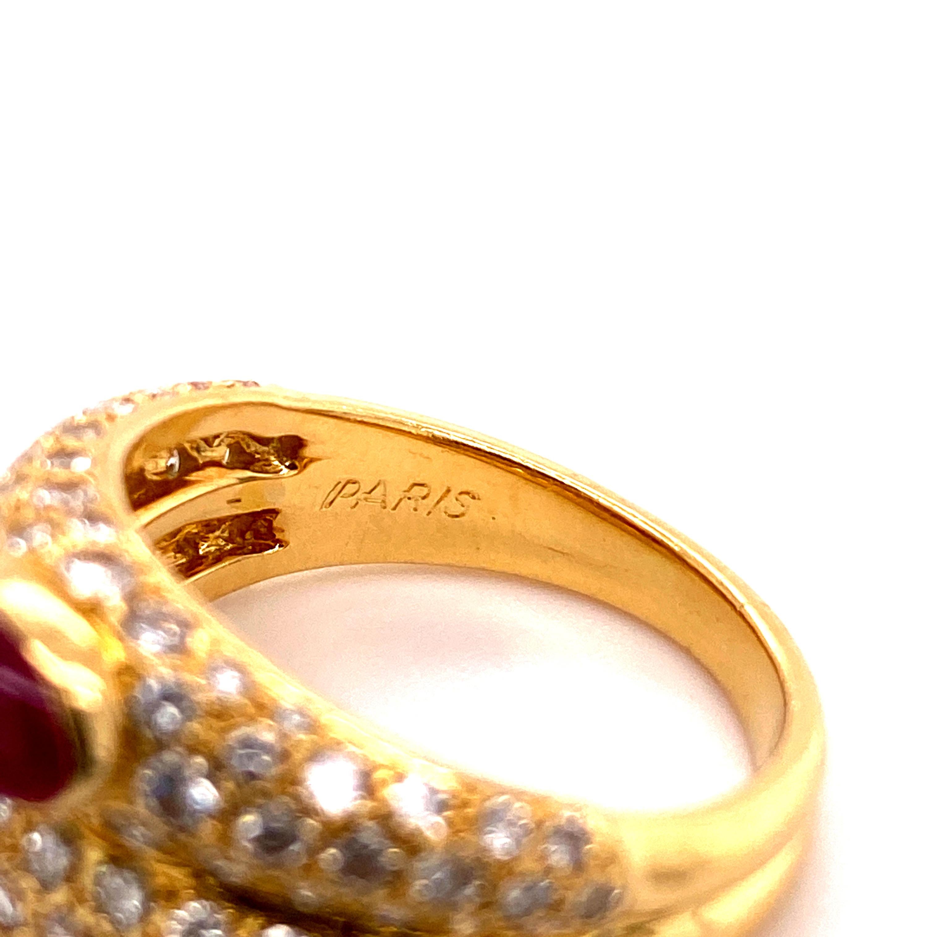 Cartier Ruby and Diamond Ring in 18 Karat Yellow Gold 1